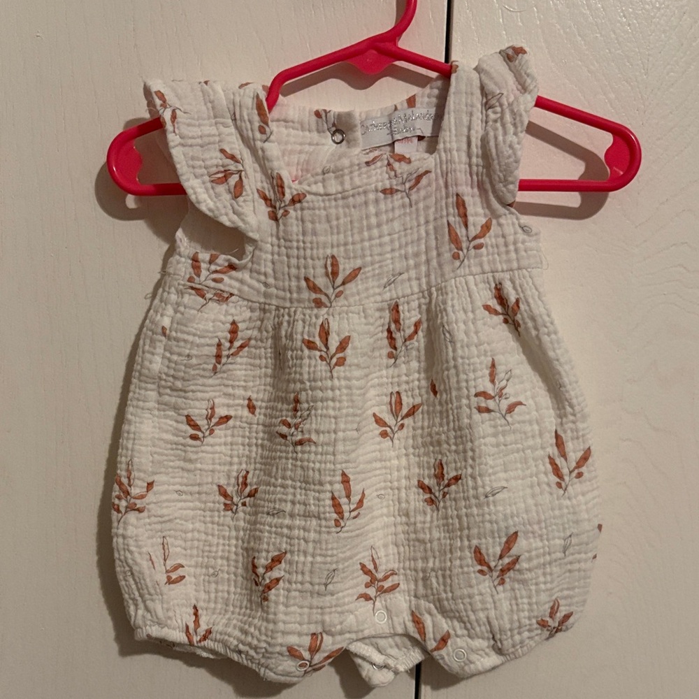 Catherine Malandrino Baby White Romper with Orange Print